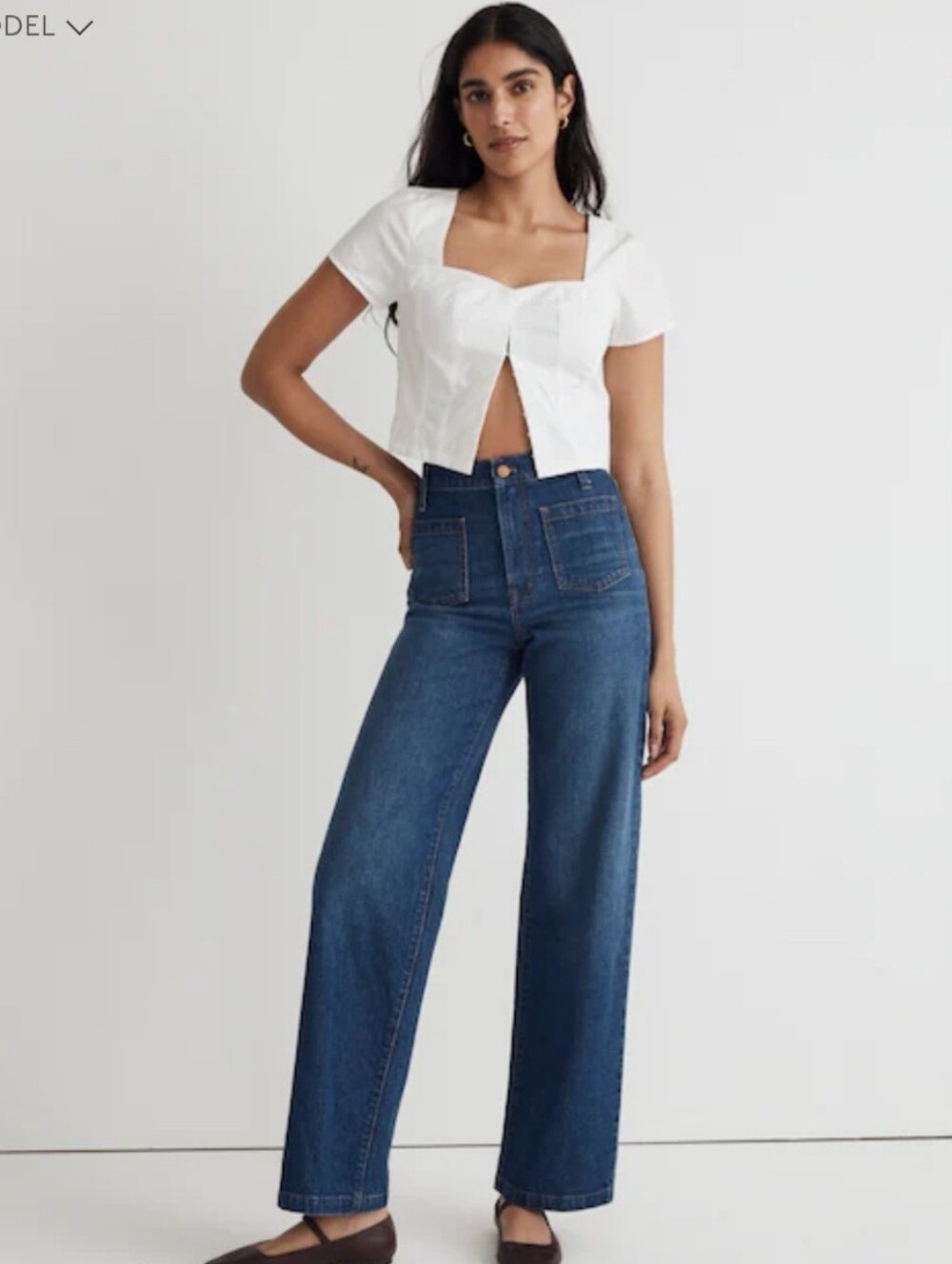 NWT Madewell Women's The Perfect Vintage Wide-Leg Jeans Blue High Rise Size 31.